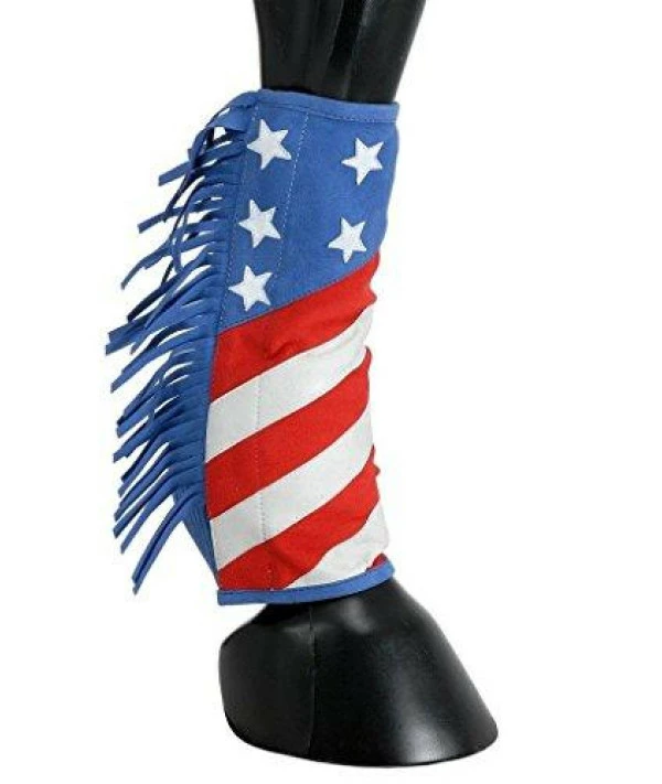 Tough-1 Sport Boot Covers W/Fringe Patriotic