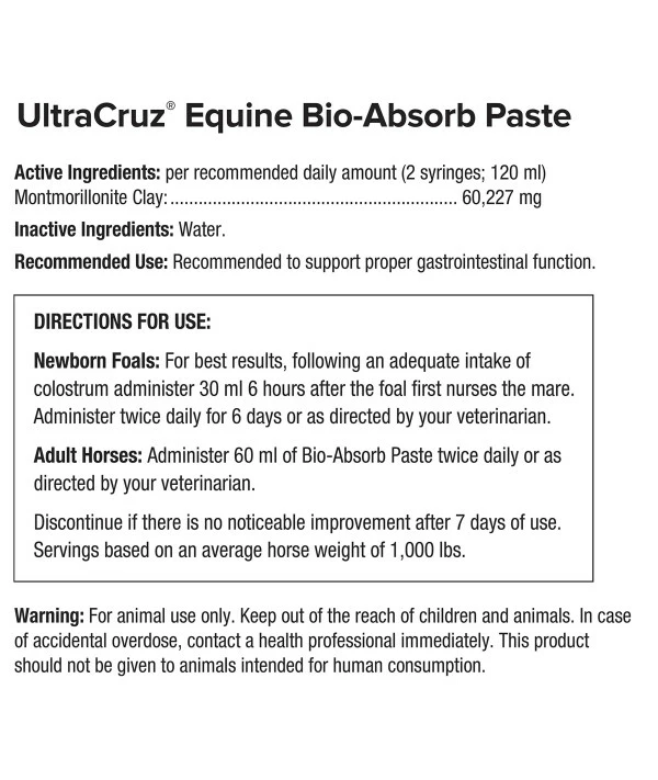 UltraCruz Equine Bio-Absorb Supplement For Horses, 60 Ml, Paste (1/4 Day Supply) - Image 2