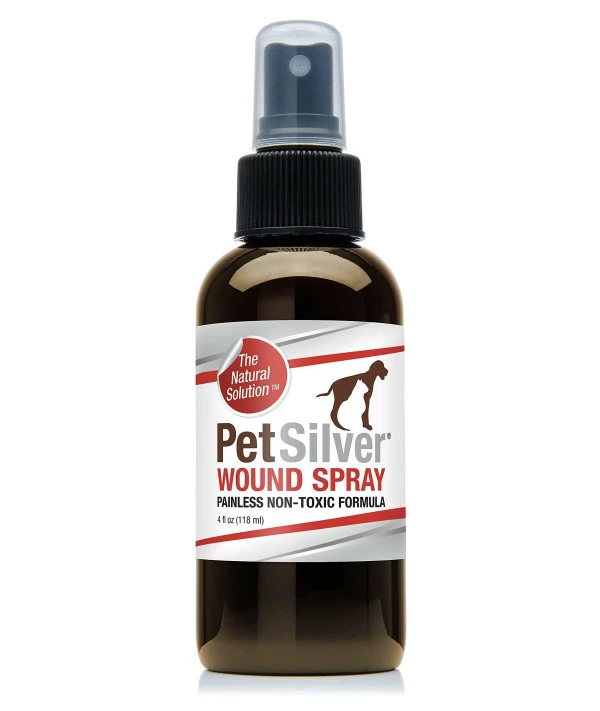 PetSilver Wound Skin Spray With Chelated Silver, Made In USA, Vet Formulated, All Natural Pain Free Formula, Relief For Hot Spots, Wounds, Rashes And Various Skin Issues, 4 Fl Oz