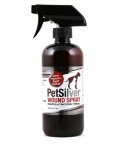 PetSilver Wound & Skin Spray With Chelated Silver Made In USA Vet Formulated All Natural Pain Free Formula Relief For Hot Spots Wounds Rashes And Various Skin Issues 16 Fl Oz