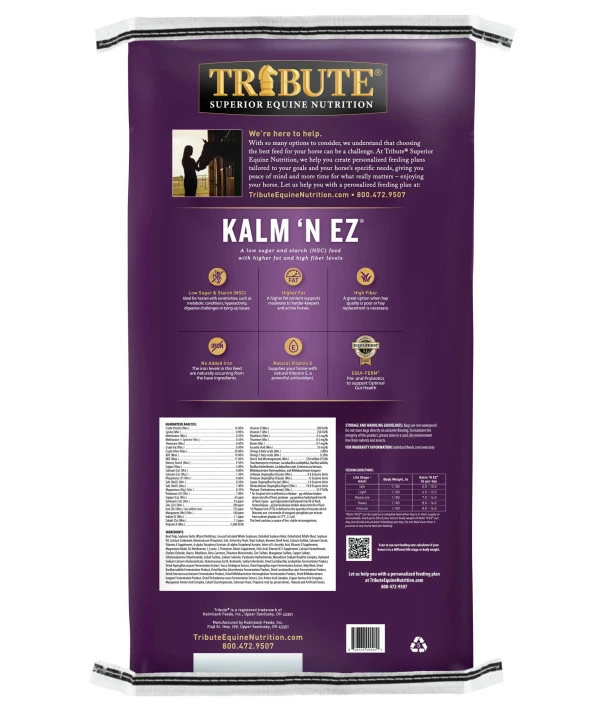 TRIBUTE Kalmbach Feeds Kalm 'N Ez Pellets For Horse, 50 Lb - Image 2