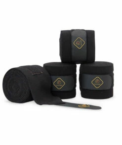 Kavallerie Classic Bandage For Horses, Distributes Pressure Evenly With Therapeutic Breathable Fleece Material, Stretchy, Provides, Leg Protection And Support - Black - (4 Units Per Pack)