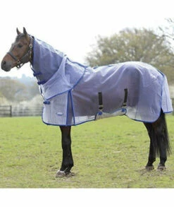 Weatherbeeta Comfitec Ripshield Detach-A-Neck Fly Sheet 75 Center Of Chest To Tail Whiteblue