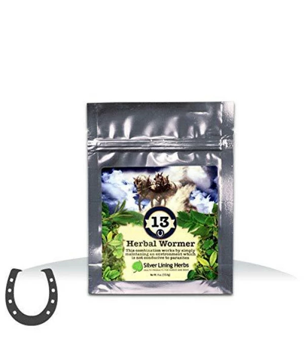 Silver Lining Herbs Herbal Horse Wormer | Natural Horse Wormer Supports Your Equines Natural Defense System To Destroy Or Expel Unwanted Parasites | 3 Ounce (1 Dose) | Made In The USA