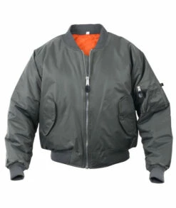 Rothco Ma-1 Fight Jacket Mens Bomber Jacket,Gunmetal Grey,5Xl