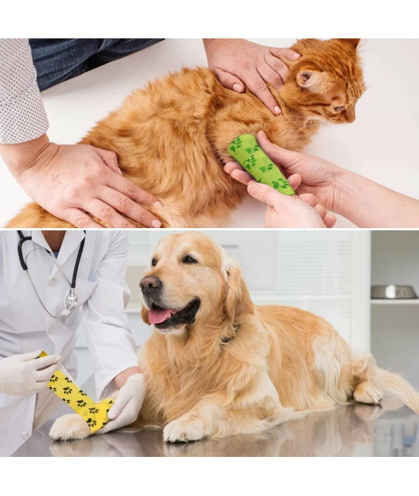 TOBWOLF 6PCS First Aid Cohesive Bandage, 2x5yd / 5cmx4.5m Self Stick Adhesive Tape Roll, Elastic & Breathable First Aid Bandage For Pet Dog Cat Animal Wound - 6 Assorted Colors - Image 2
