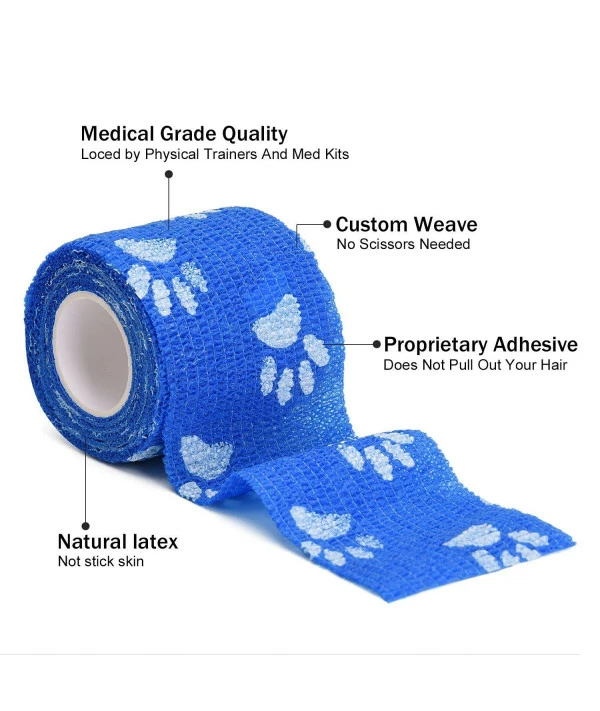 TOBWOLF 6PCS First Aid Cohesive Bandage, 2x5yd / 5cmx4.5m Self Stick Adhesive Tape Roll, Elastic & Breathable First Aid Bandage For Pet Dog Cat Animal Wound - 6 Assorted Colors - Image 5