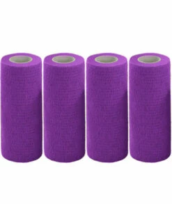 Vet Wrap Tape Bulk 6 Inch Self-Adhesive Cohesive Bandage Wraps Wide Bandages For Horses Dogs Cats Animals Pets, Purple, 4 Rolls