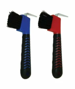 WEISHENG 2 Pieces Horse Hoof Pick Brush With Soft Touch Rubber Handle,Portable Hoofpick,Random Colors