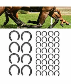 Zerodis Horseshoe 10Pair Q235 Steel Durable Horseshoes Set Training Match Horseshoe