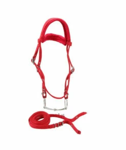 Topincn Horse Bridle Red Adjustable Horse Bridle Rein Harness Horse Headstalls Bit Horse Equestrian Accessories With Soft Cushion