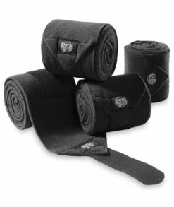 SmithBuilt Equine Fleece Polo Wraps, Black - (Set Of 4) Horse Leg Bandages