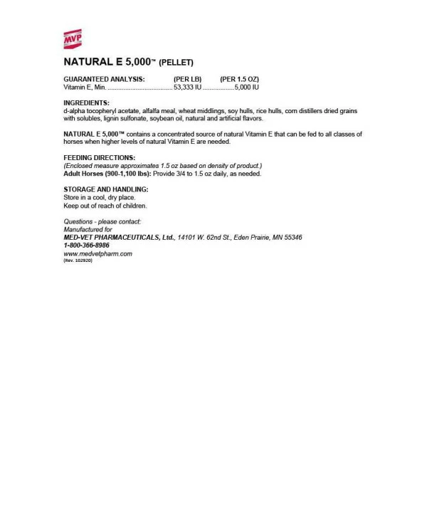 Natural E 5,000 (7.5 Lb) Natural Form Of Vitamin E For Better Bioavailability For Horses - Image 3
