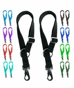 Majestic Ally Pack Of 2 Horse Water Bucket Strap Hangers - Adjustable 18to 30Length - Practical And Easy Design For Indoor Or Outdoor Use (Black)