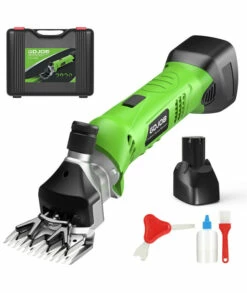 Cordless Sheep Shears, 300W Rechargeable Electric Sheep Shears Grooming Tolls For Shaving Fur Wool In Sheep, Goats, Cattle, Farm Livestock Pet, Animal Hair Clipper, With 2 Lithium Batteries