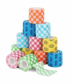 Vet Wrap Self Adhering Bandage Wrap Cohesive Bandage Multi-Function Wrap Tape For Dogs Cats Horses Birds Animals Non-Woven Strong Sports Tape For Wrist Healing Ankle Sprain & Swelling 12 Rolls
