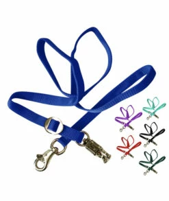 Majestic Ally Double Thick 36 To 72 Trailer Tie For Horse Haulage, Cross Tie With Adjustable Buckle, Panic Snap And Bull Snap - 1 Wide By 36 To 72 Long (Royal Blue)